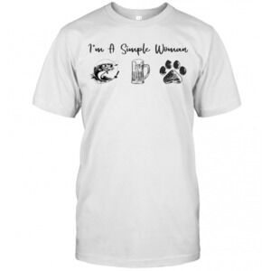 Im A Simple Woman Fishing Beer Dog T-Shirt
